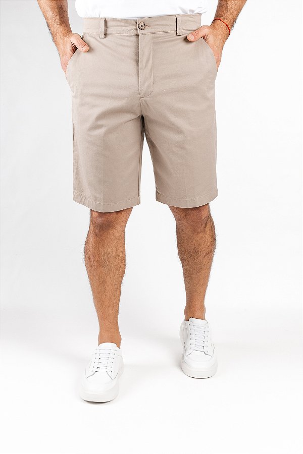 Bermuda Classic Sarja Alfaiataria Caqui