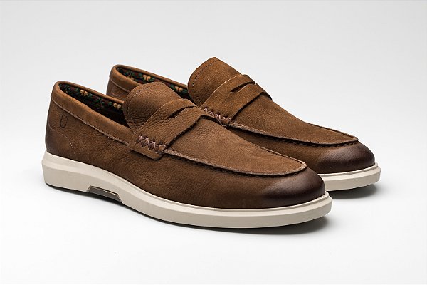 Loafer Casual Couro Tabaco