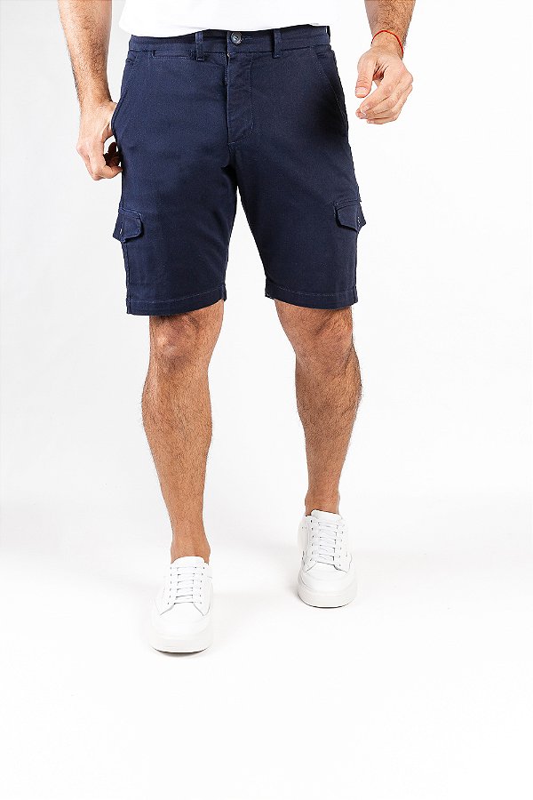 Bermuda Cargo de Sarja Marinho