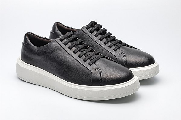 Sneaker New French Couro Preto