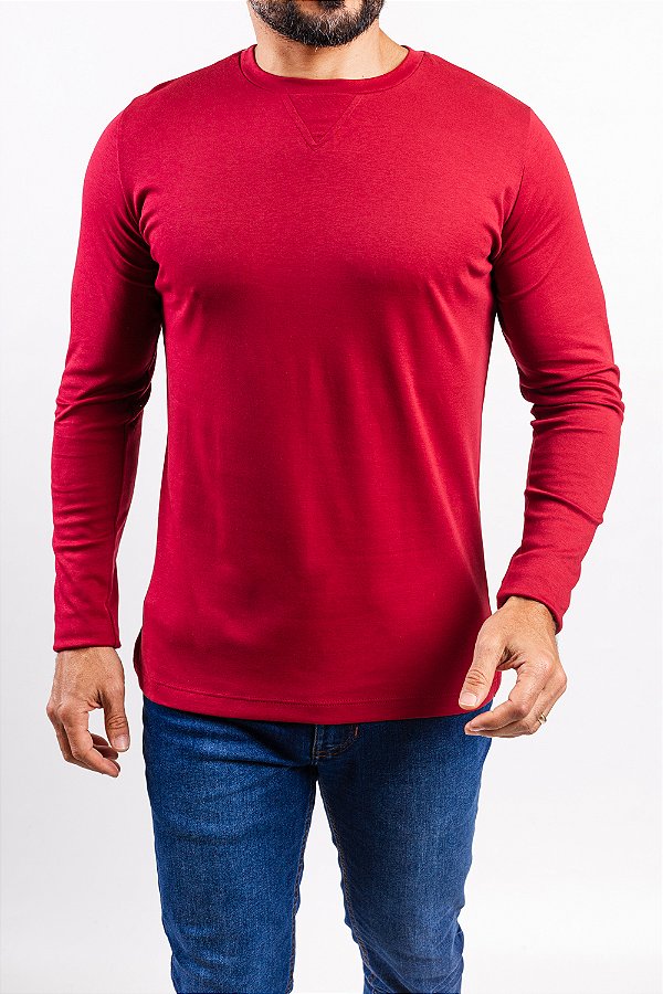 Camiseta Gold Manga Longa Bordô