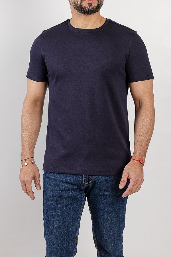 Camiseta Arm Design Manga Curta Azul Marinho