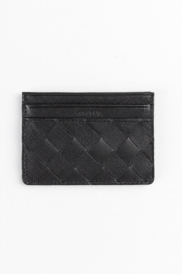 Porta Cartão Couro Saffiano Trisset Preto