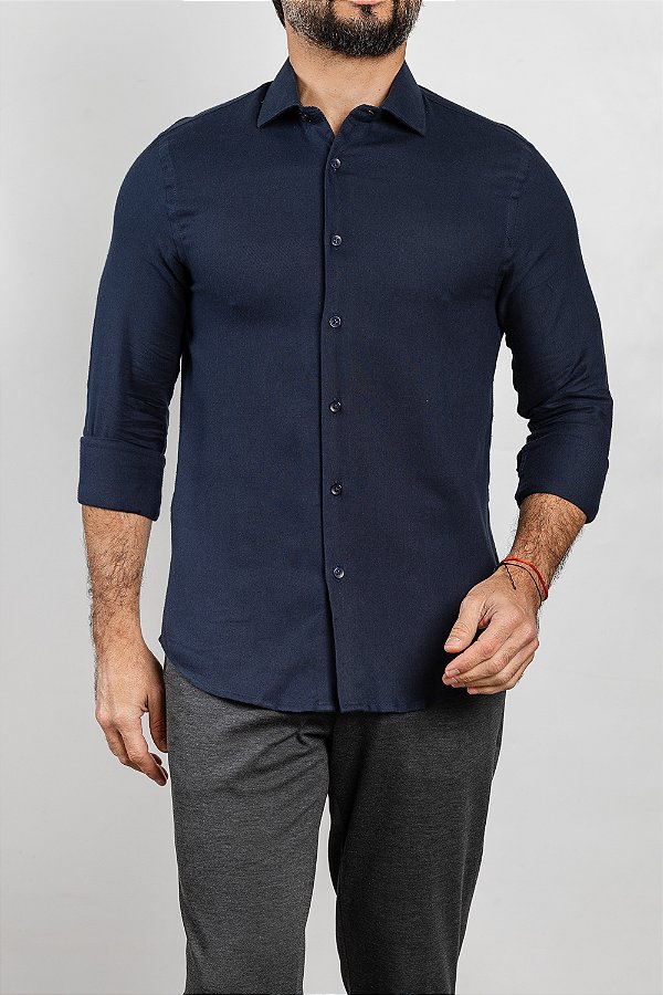 Camisa de Lã Arm Design Marinho