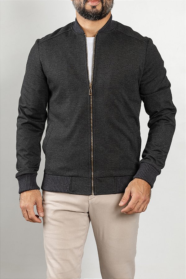 Jaqueta Bomber Cinza Chumbo