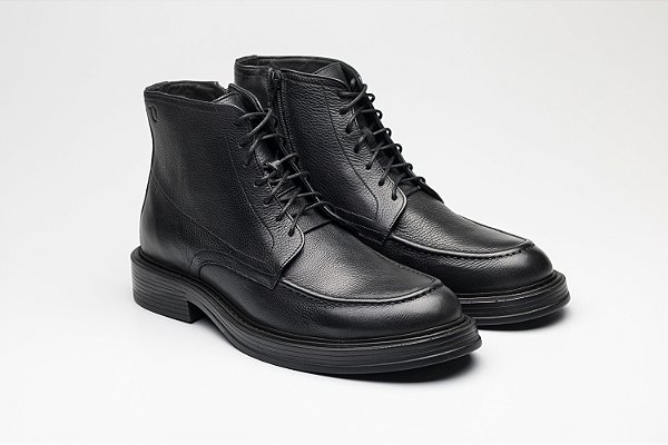 Coturno de Couro Preto