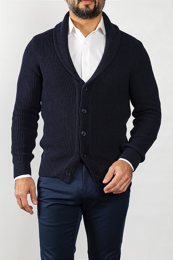 Cardigan de Tricot Marinho