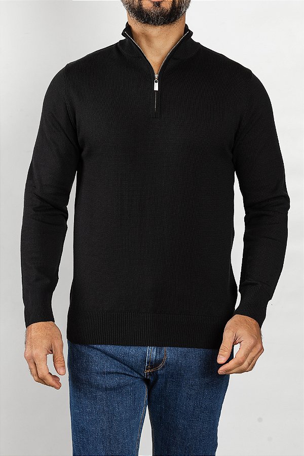 Tricot Gola Portuguesa Preto