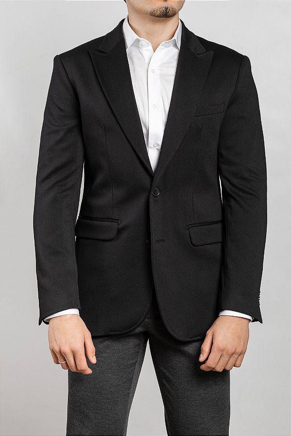 Blazer de Malha Tecnológica Preto