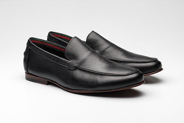 Mocassim de Couro Preto