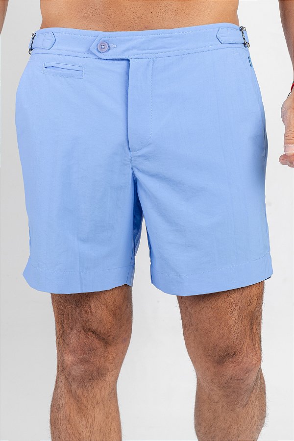 Short de Banho Azul com Fivela