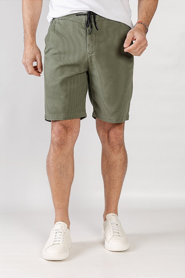 Bermuda de Sarja Jogging Verde Oliva