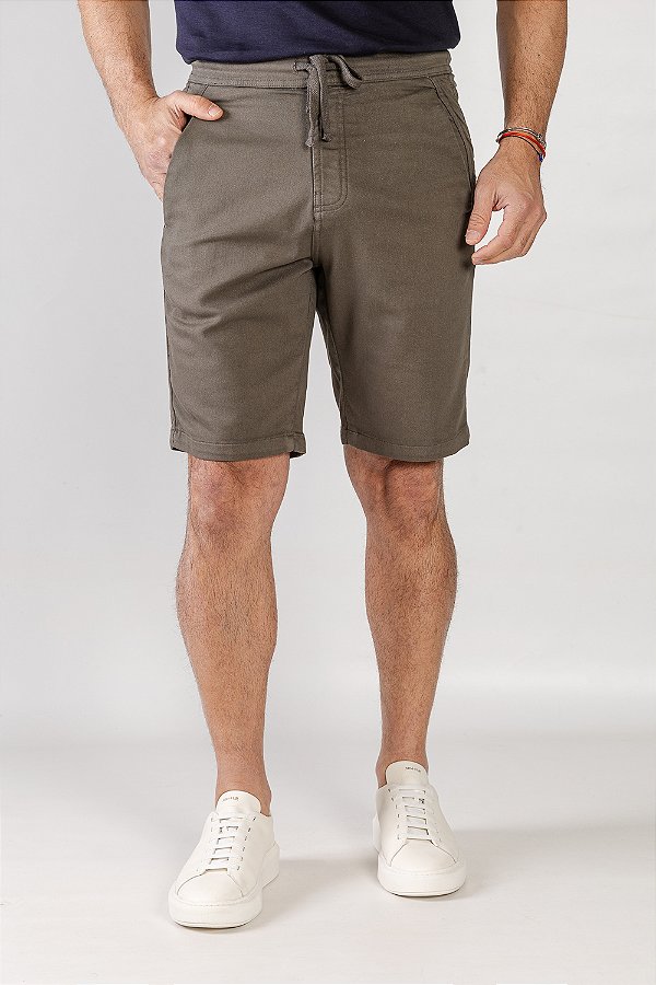 Bermuda de Sarja Squash Verde Oliva