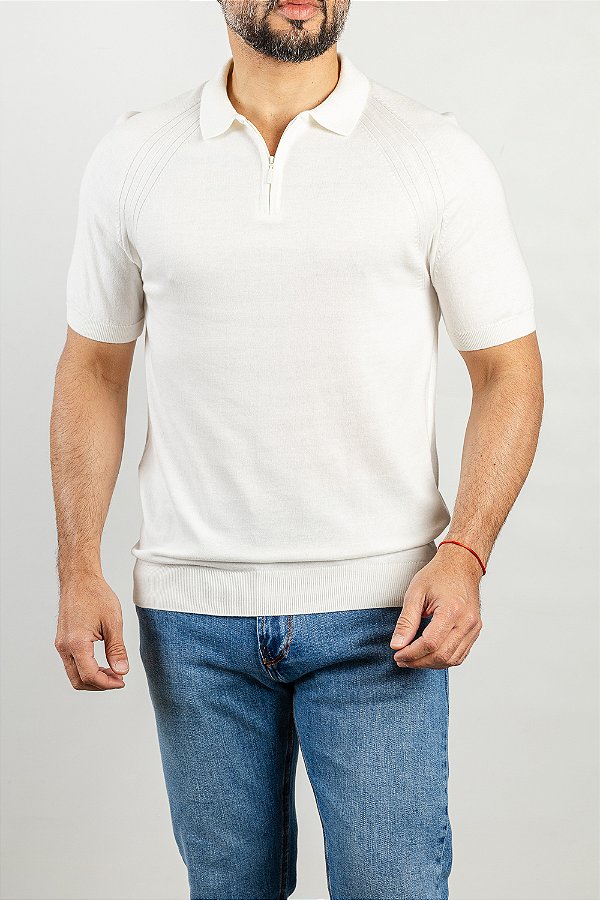 Camiseta Garda Polo Zíper Off White