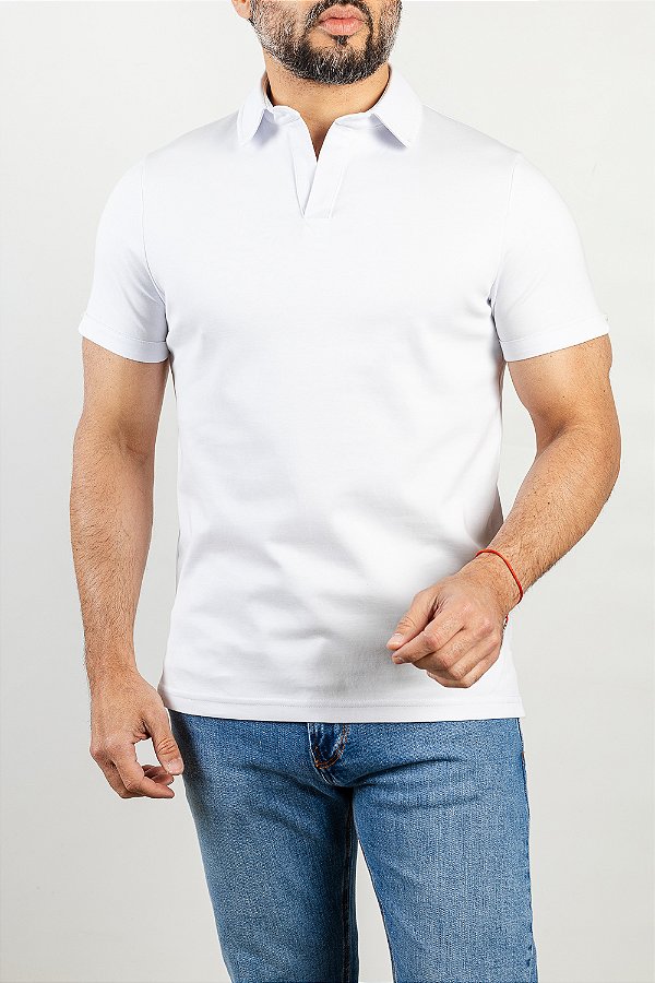 Camiseta Polo V Branca