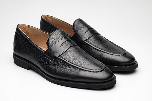 Mocassim Gripen Couro Preto