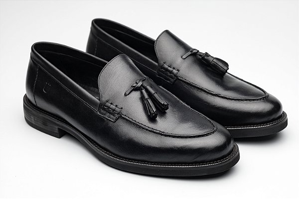 Tassel Loafer Couro Preto