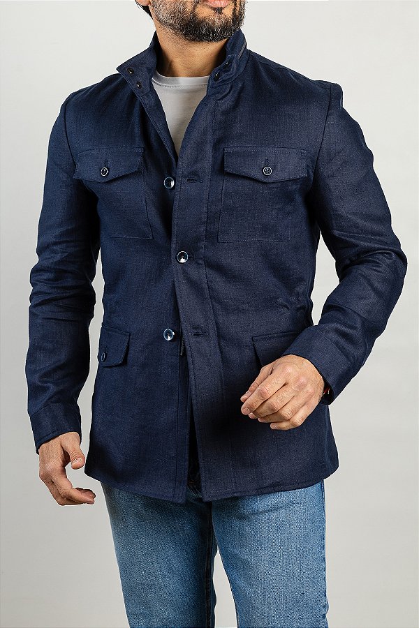 Parka Verano de Linho Marinho