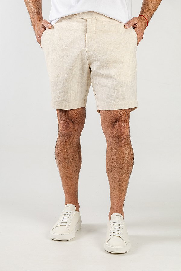 Bermuda Verano Linho Bege Natural
