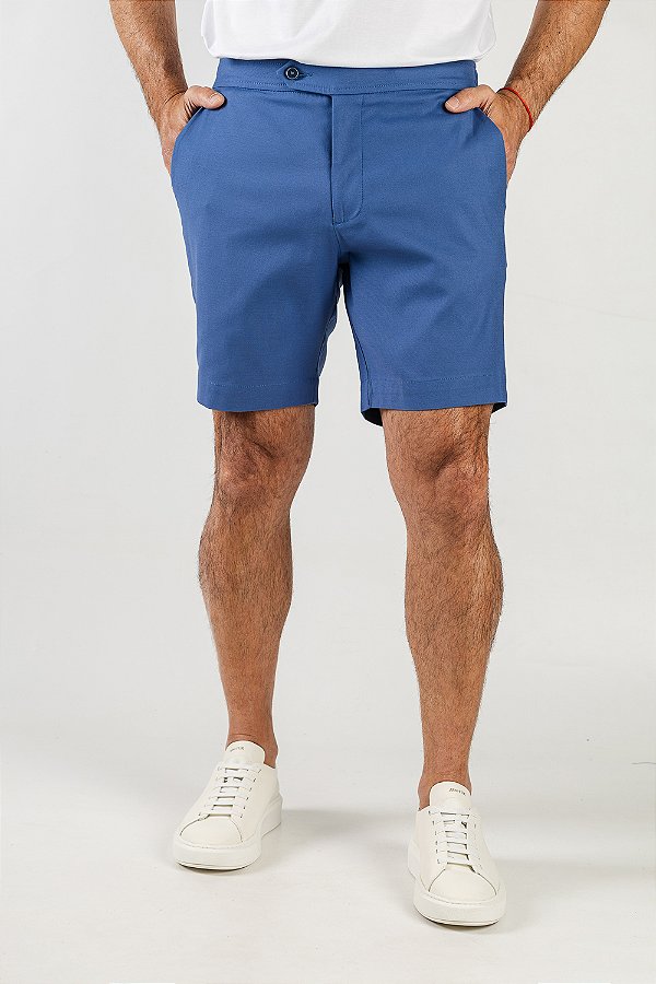Bermuda de Sarja Azul Médio