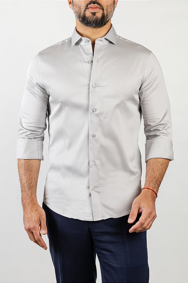 Camisa Arm Collar Cinza Claro
