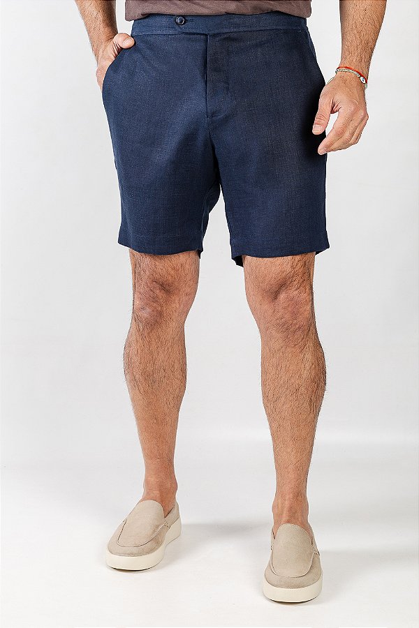 Bermuda Verano Linho Marinho