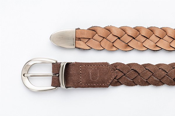 Cinto Trançado Camurça Café