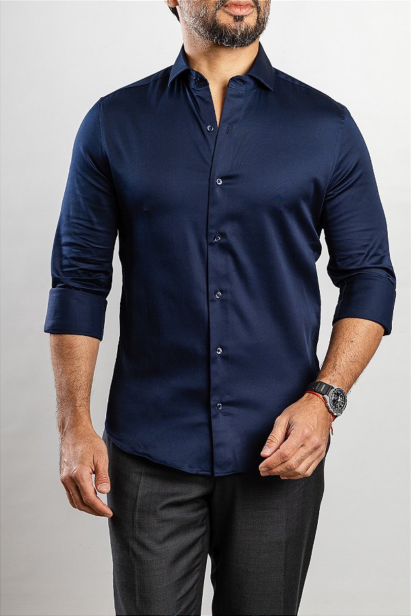Camisa Arm Collar Azul Marinho