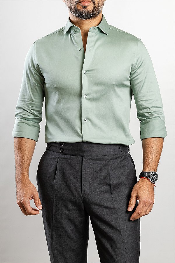 Camisa Arm Collar Verde Menta