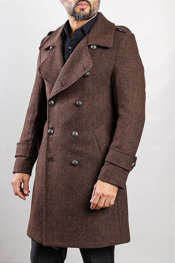 Casaco de Lã Sherlock Marrom