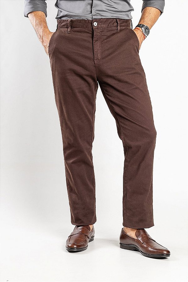 Calça de Sarja Fran Slim Café