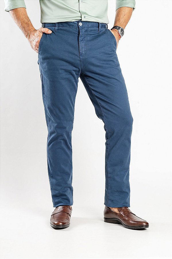 Calça de Sarja Fran Slim Azul