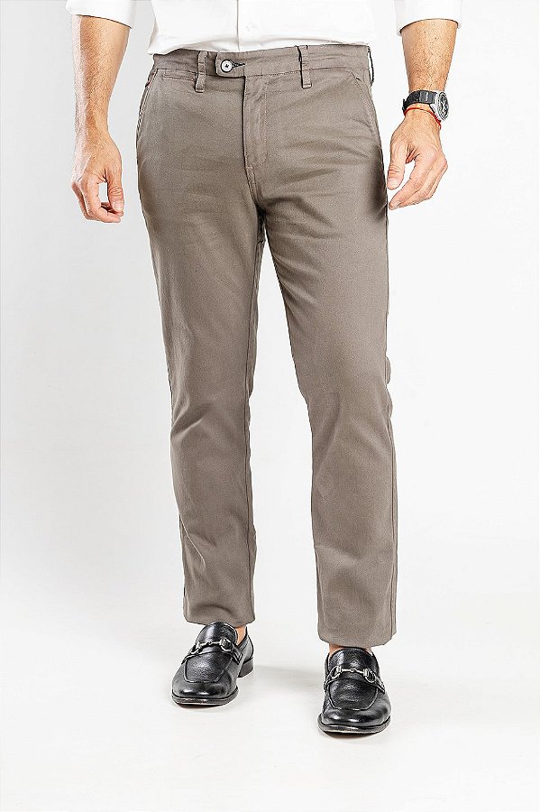 Calça de Sarja Spin Slim Oliva