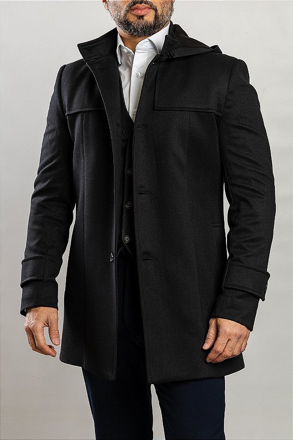 Casaco de Lã Tecnológica Brunello Preto