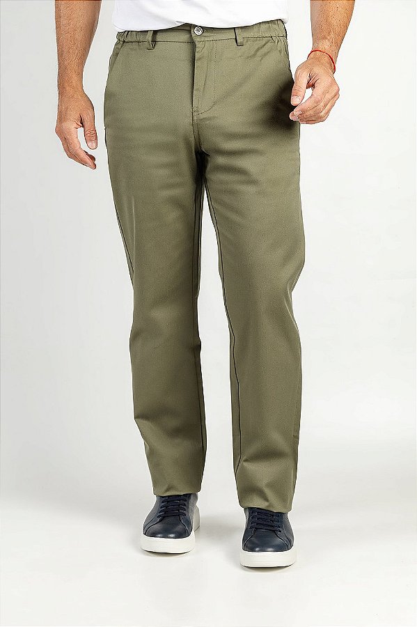 Calça de Sarja Alfaiataria Oliva