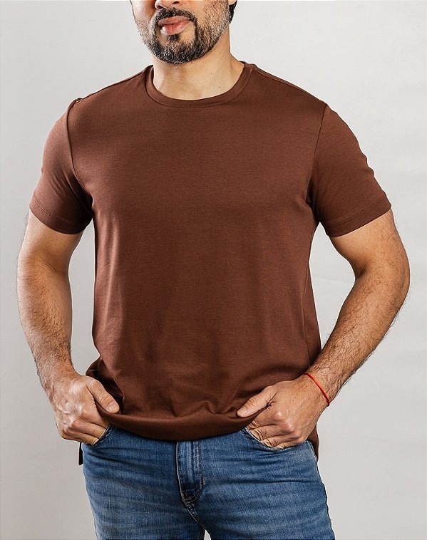 Camiseta Arm Design Manga Curta Café