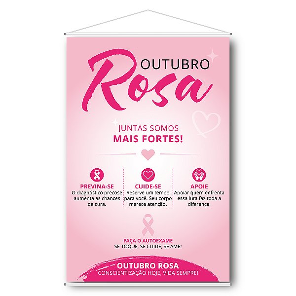 Banner 60x90cm - Outubro Rosa