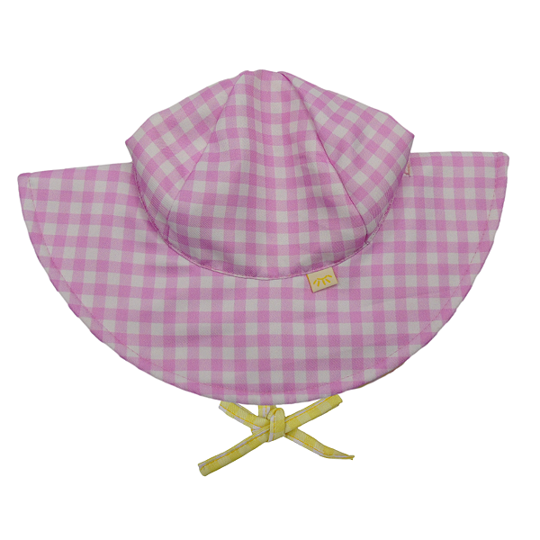 Chapéu Dupla Face Vichy Rosa l Vichy Amarelo FPU 50+