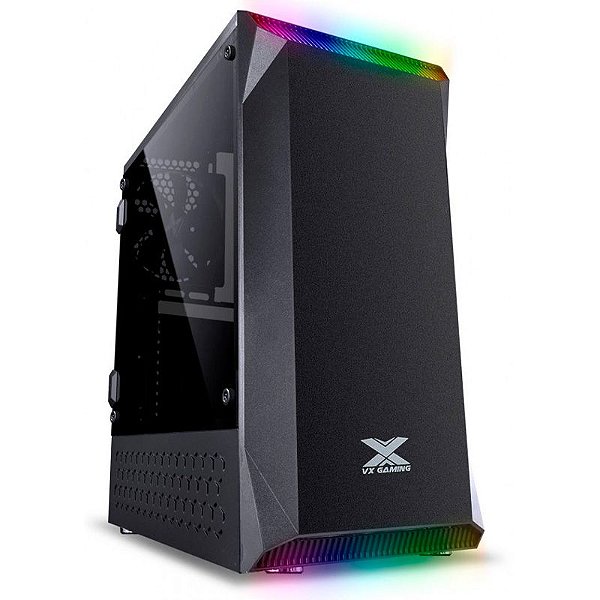 Gabinete Gamer VX Gaming Borealis Rgb Preto Com Lateral em acrílico - 32296