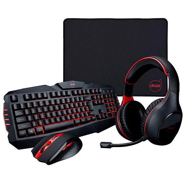 Kit Gamer Dazz Arsenal Teclado + Mouse + Headset + Mousepad - 625237