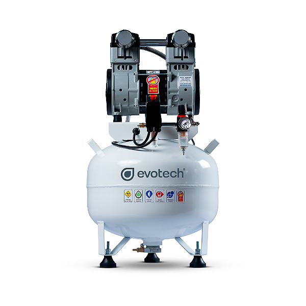 Compressor Odontológico Evotech 40 Litros - 2 HP - 10 PCM - p/ até 2 consultórios com BV