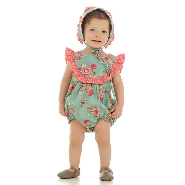 Romper Infantil Menina  - Floral Retrô