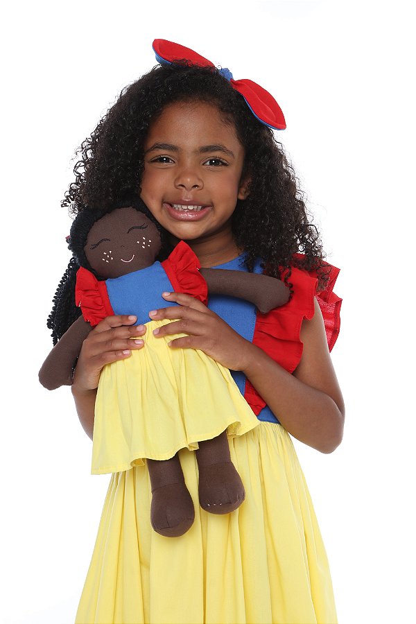 Kit Vestido Fantasia Tal Menina Tal Boneca - Branca de Neve