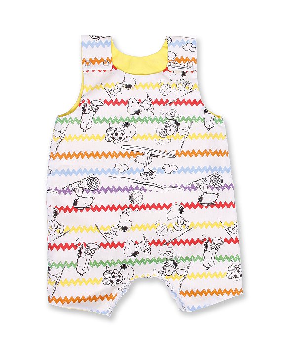 Macaquinho infantil menino Dupla-face | Snoopy branco