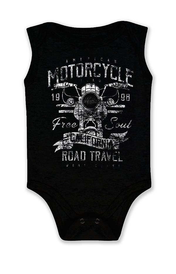 Body bebê manga curta - Motorcycle black