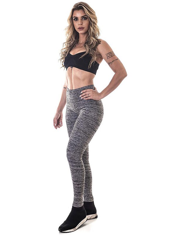 Legging Suplex Básica Cintura Alta Mescla Feminino Academia