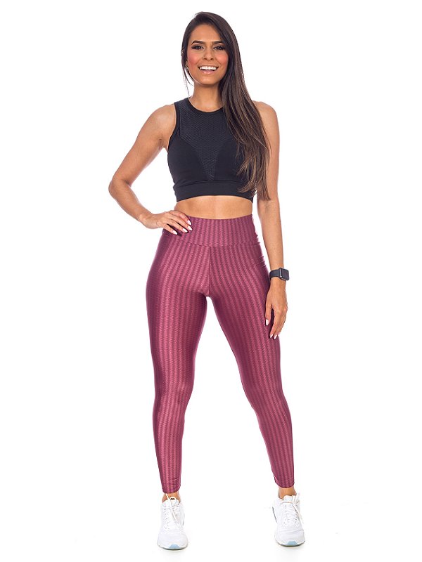 Legging 3d Poliamida Cintura Alta Fitness Academia