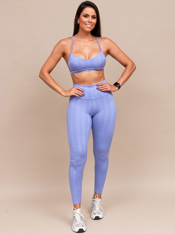 Conjunto Fitness Poliamida com Cós Alto e Top Bojo Removível - Krison