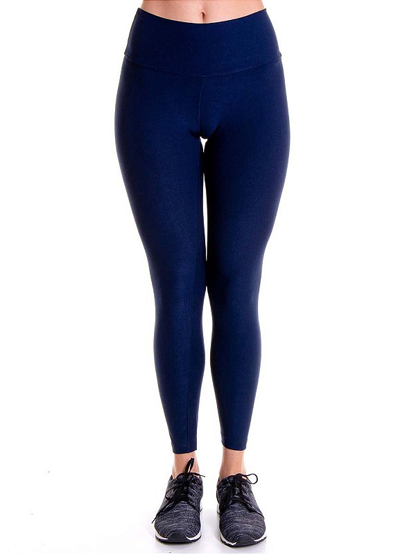Legging Suplex Básica Cintura Alta liso Marinho Feminino