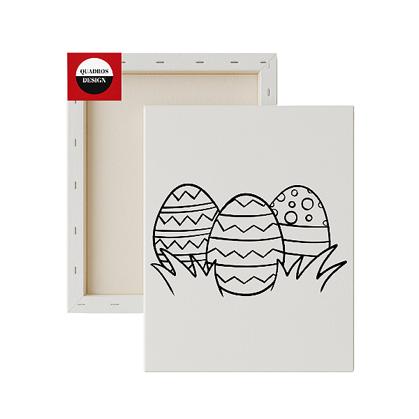 Tela para Pintura Infantil - Ovos Decorados da Páscoa